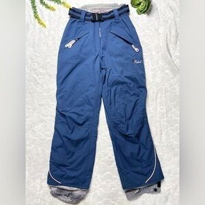 Rehall Girls Juniors Insulated Belted Snow Ski Pants in Navy Blue Size Medium